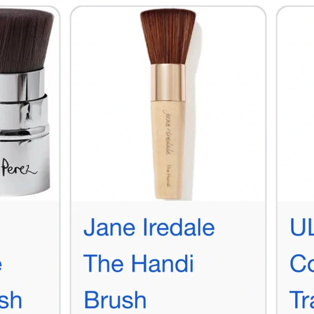 Jane Iredale Makeup Brush with Brown Bristles and Tan Handle